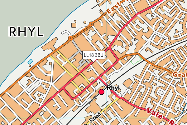 LL18 3BU map - OS VectorMap District (Ordnance Survey)