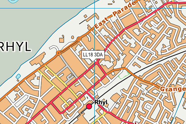 LL18 3DA map - OS VectorMap District (Ordnance Survey)