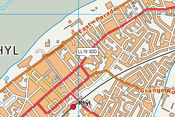 LL18 3DD map - OS VectorMap District (Ordnance Survey)