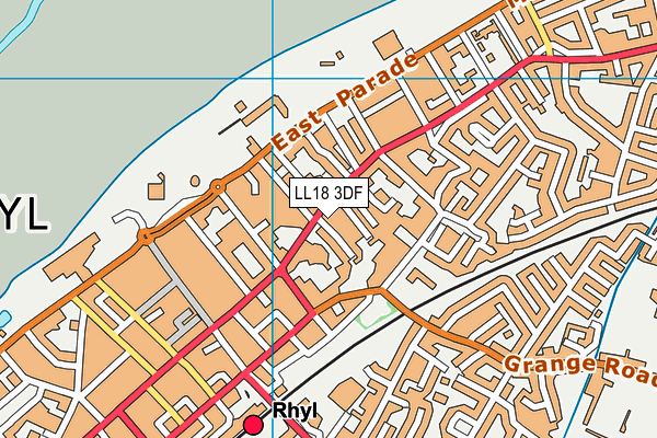 LL18 3DF map - OS VectorMap District (Ordnance Survey)