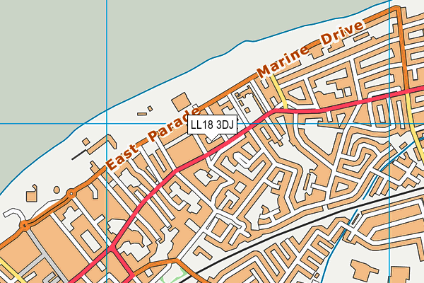 LL18 3DJ map - OS VectorMap District (Ordnance Survey)