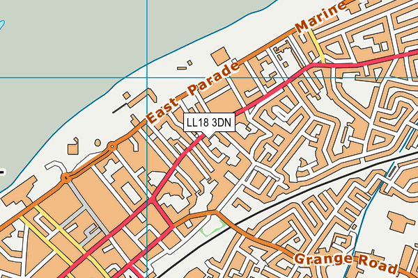 LL18 3DN map - OS VectorMap District (Ordnance Survey)