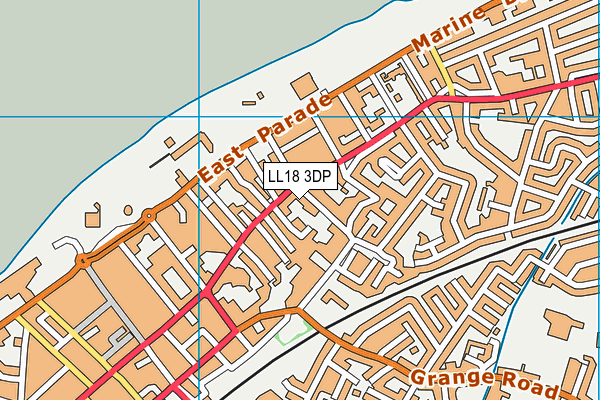 LL18 3DP map - OS VectorMap District (Ordnance Survey)
