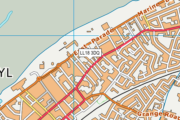 LL18 3DQ map - OS VectorMap District (Ordnance Survey)