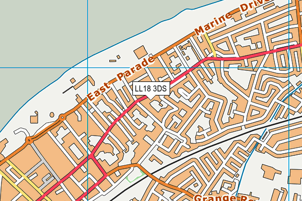 LL18 3DS map - OS VectorMap District (Ordnance Survey)