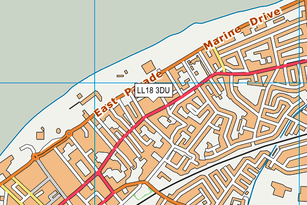 LL18 3DU map - OS VectorMap District (Ordnance Survey)