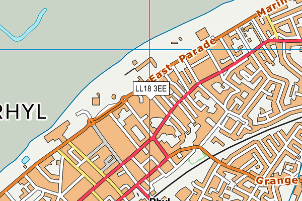 LL18 3EE map - OS VectorMap District (Ordnance Survey)