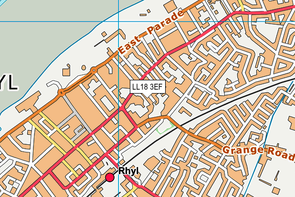 LL18 3EF map - OS VectorMap District (Ordnance Survey)
