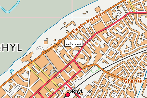 LL18 3EG map - OS VectorMap District (Ordnance Survey)