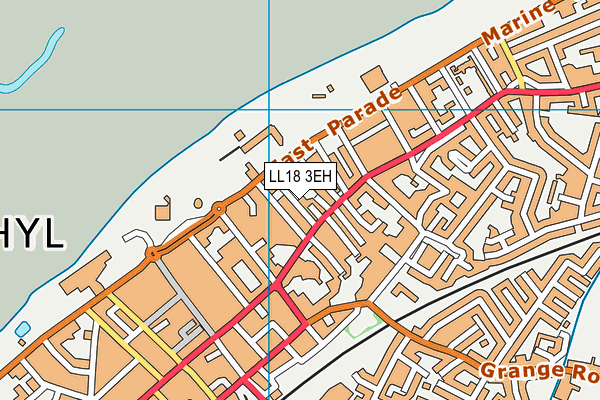LL18 3EH map - OS VectorMap District (Ordnance Survey)
