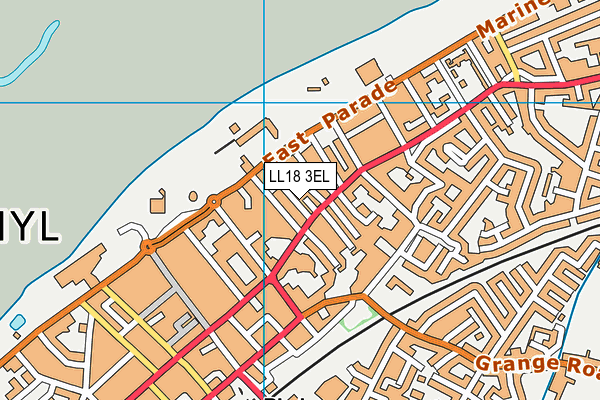 LL18 3EL map - OS VectorMap District (Ordnance Survey)