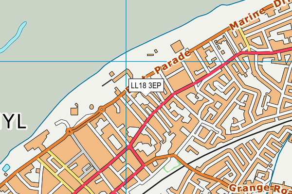 LL18 3EP map - OS VectorMap District (Ordnance Survey)