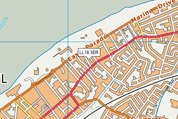 LL18 3ER map - OS VectorMap District (Ordnance Survey)