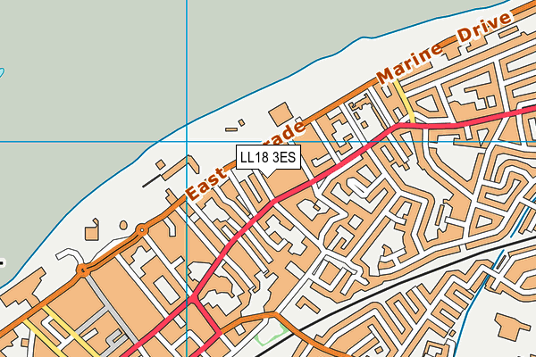 LL18 3ES map - OS VectorMap District (Ordnance Survey)