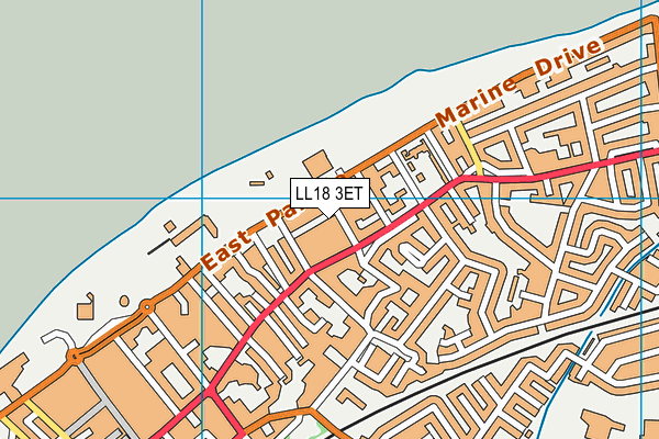 LL18 3ET map - OS VectorMap District (Ordnance Survey)