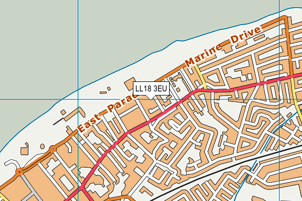 LL18 3EU map - OS VectorMap District (Ordnance Survey)