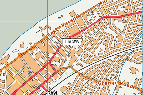 LL18 3EW map - OS VectorMap District (Ordnance Survey)