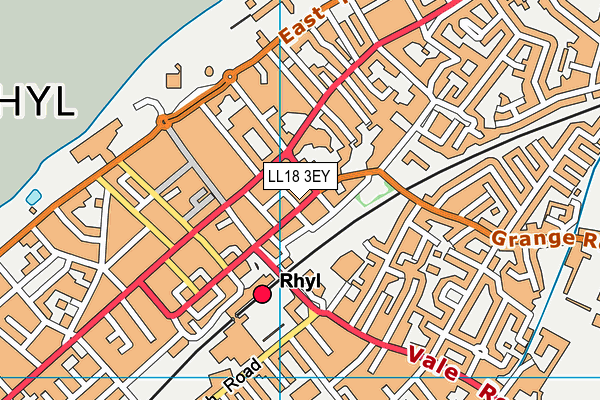 LL18 3EY map - OS VectorMap District (Ordnance Survey)