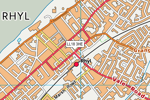 LL18 3HE map - OS VectorMap District (Ordnance Survey)
