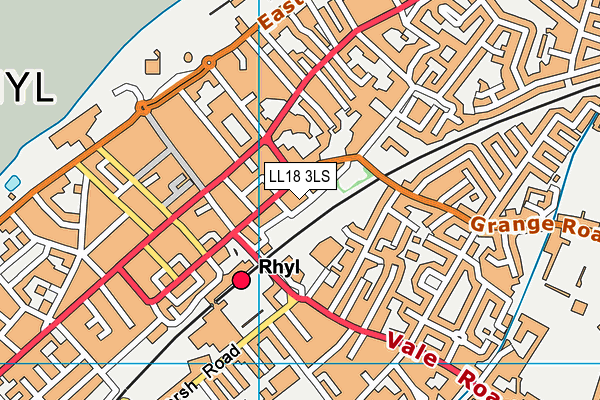 LL18 3LS map - OS VectorMap District (Ordnance Survey)