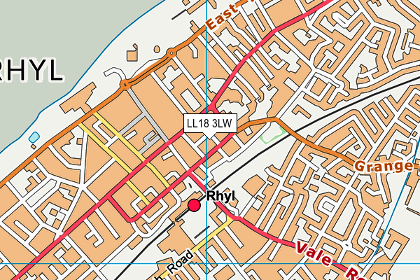 LL18 3LW map - OS VectorMap District (Ordnance Survey)