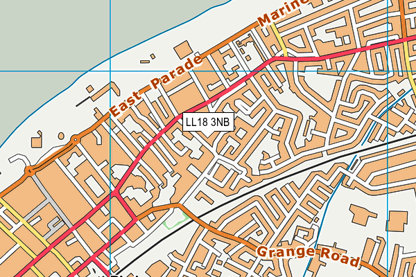 LL18 3NB map - OS VectorMap District (Ordnance Survey)