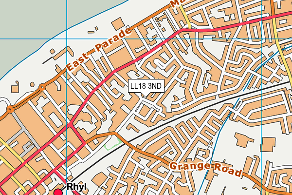LL18 3ND map - OS VectorMap District (Ordnance Survey)