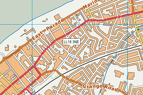 LL18 3NE map - OS VectorMap District (Ordnance Survey)
