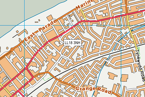 LL18 3NH map - OS VectorMap District (Ordnance Survey)