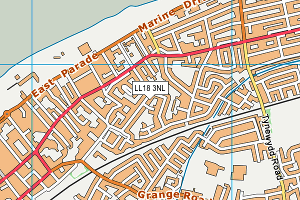 LL18 3NL map - OS VectorMap District (Ordnance Survey)