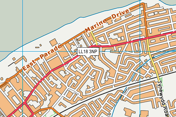 LL18 3NP map - OS VectorMap District (Ordnance Survey)