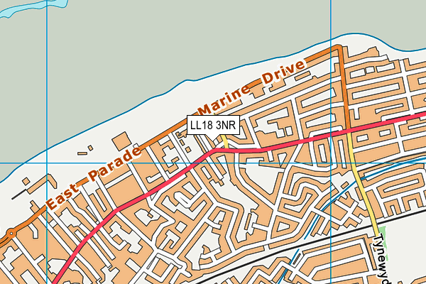 LL18 3NR map - OS VectorMap District (Ordnance Survey)