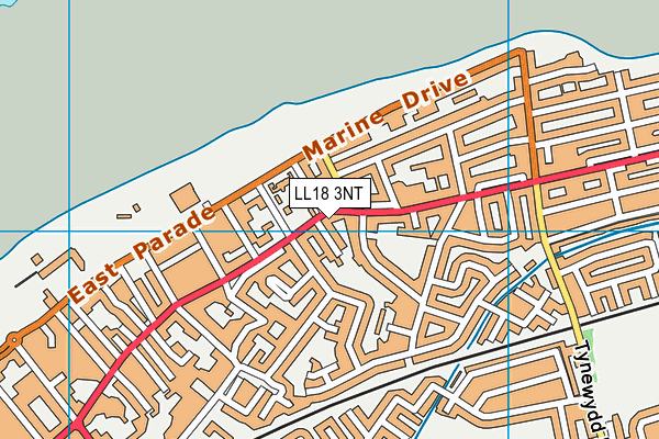 LL18 3NT map - OS VectorMap District (Ordnance Survey)