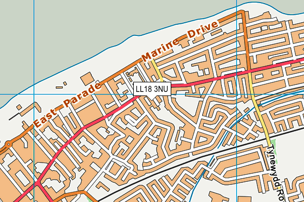 LL18 3NU map - OS VectorMap District (Ordnance Survey)