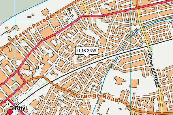 LL18 3NW map - OS VectorMap District (Ordnance Survey)