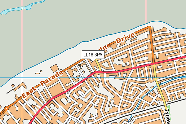 LL18 3PA map - OS VectorMap District (Ordnance Survey)