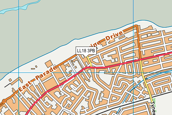 LL18 3PB map - OS VectorMap District (Ordnance Survey)