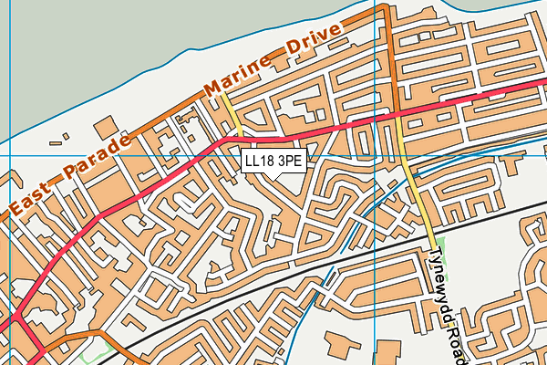 LL18 3PE map - OS VectorMap District (Ordnance Survey)