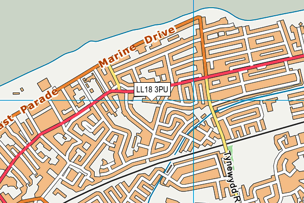 LL18 3PU map - OS VectorMap District (Ordnance Survey)