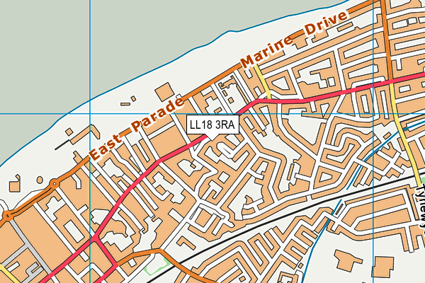 LL18 3RA map - OS VectorMap District (Ordnance Survey)