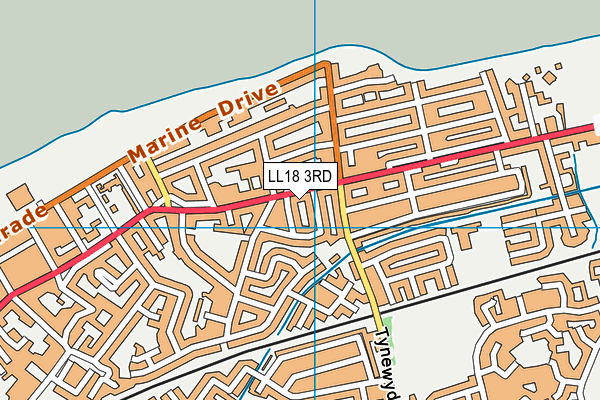 LL18 3RD map - OS VectorMap District (Ordnance Survey)