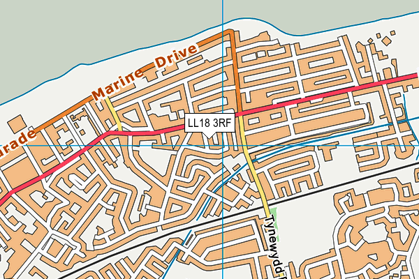 LL18 3RF map - OS VectorMap District (Ordnance Survey)