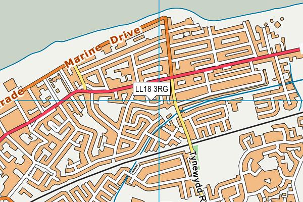 LL18 3RG map - OS VectorMap District (Ordnance Survey)