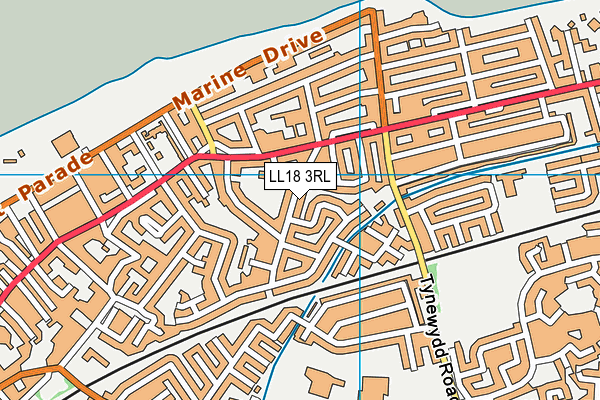 LL18 3RL map - OS VectorMap District (Ordnance Survey)