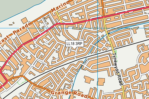 LL18 3RP map - OS VectorMap District (Ordnance Survey)