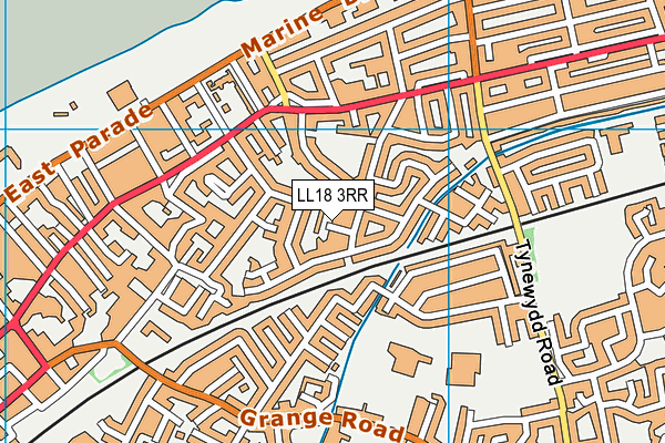 LL18 3RR map - OS VectorMap District (Ordnance Survey)