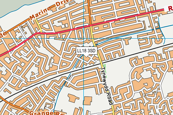 LL18 3SD map - OS VectorMap District (Ordnance Survey)