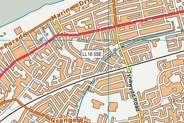 LL18 3SE map - OS VectorMap District (Ordnance Survey)