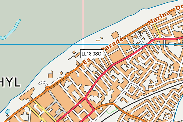 LL18 3SG map - OS VectorMap District (Ordnance Survey)
