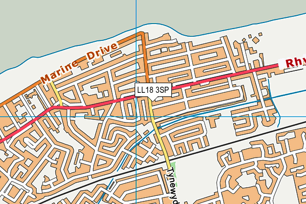 LL18 3SP map - OS VectorMap District (Ordnance Survey)